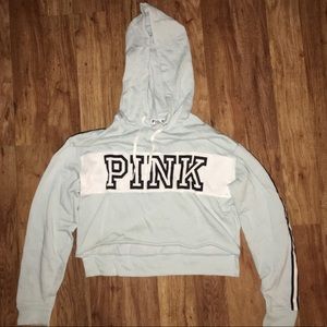 PINK pullover cropped hoodie